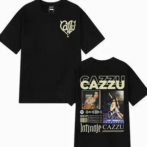 Singer Cazzu 2025 New Album Print TShrit Men Women Unisex Cotton T Shrits Casual Crewneck Short Sleeve Cozy Aesthetic T-shirt R6B