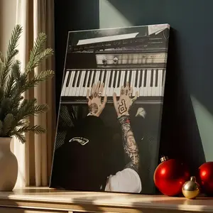 Vintage Mac Miller Piano Poster, Tribute Mac Miller Poster, Music Lovers Poster, Gift For Fans  Rolled Canvas & Wood Frame Options