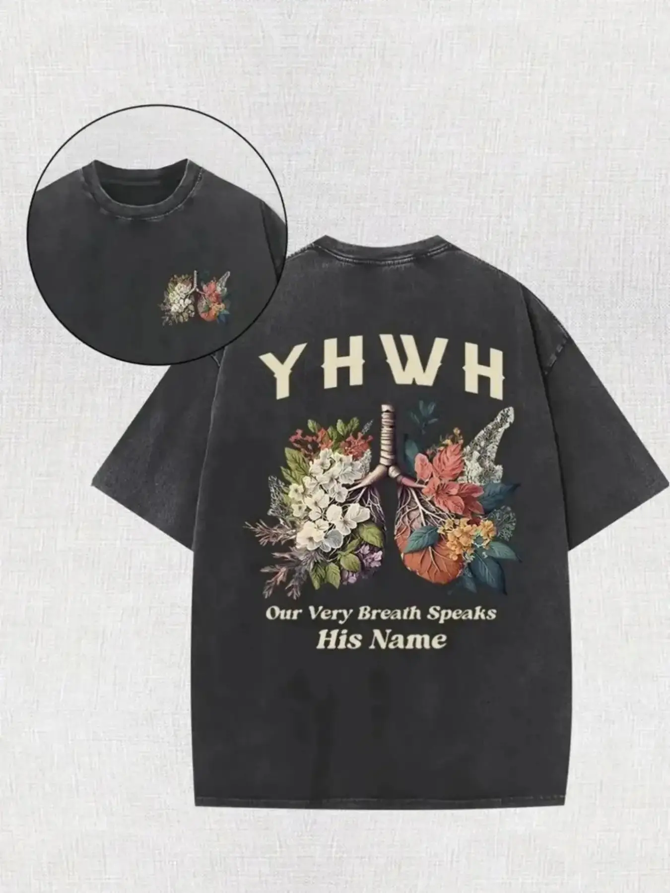 Men's Dragon Graphic T-Shirt, Vintage Chinese New Year Style in Heavyweight Cotton, Oversized Casual Fit with Round Neck and Short Sleeves, Tops