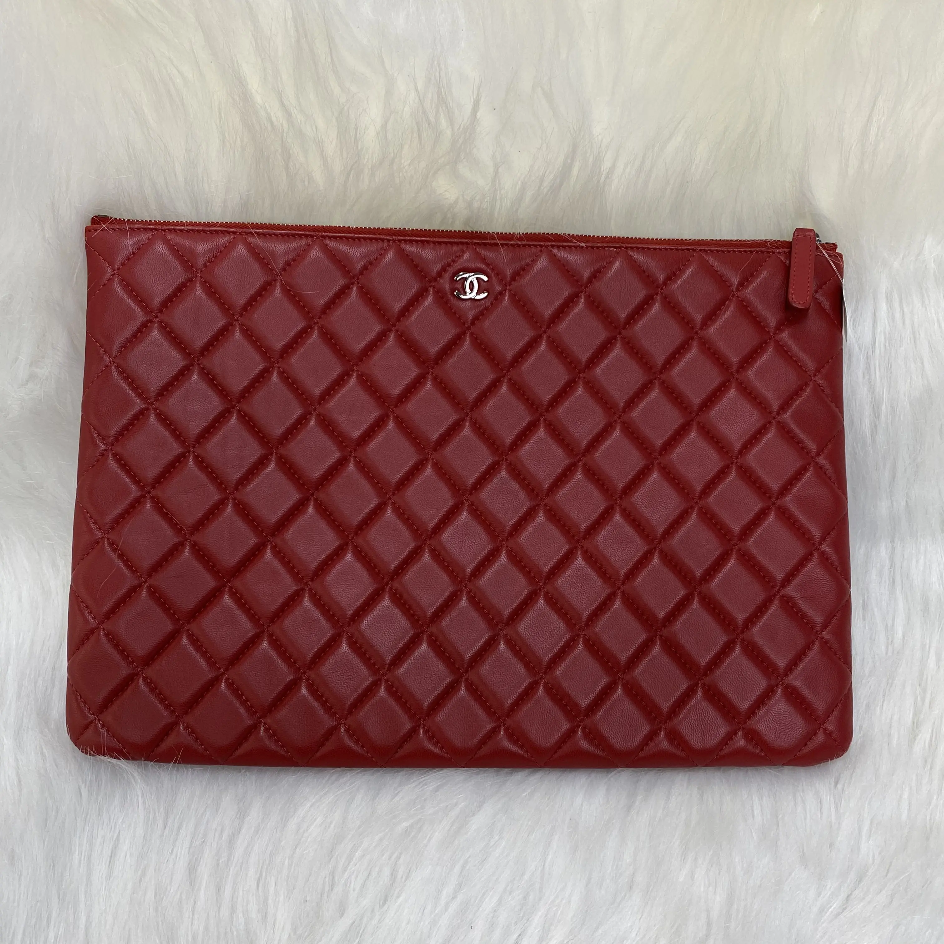Pre-owned CHANEL leather Small Leather Goods Classic O Case / Zip Pouch
