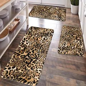 [Popular Choice]1PC, room decoration, bathroom decoration, bathroom floor mats, bathroom anti-skid mats, kitchen floor mats, leopard-print floor mats, Modern Shaggy Rug, animal-print theme decoration, soft and comfortable surface, and fatigue relief.