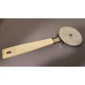 Vintage Ekco Pizza Cutter/Wheel/Slice Ivory Handle Stainless Steel USA - 8" (in)