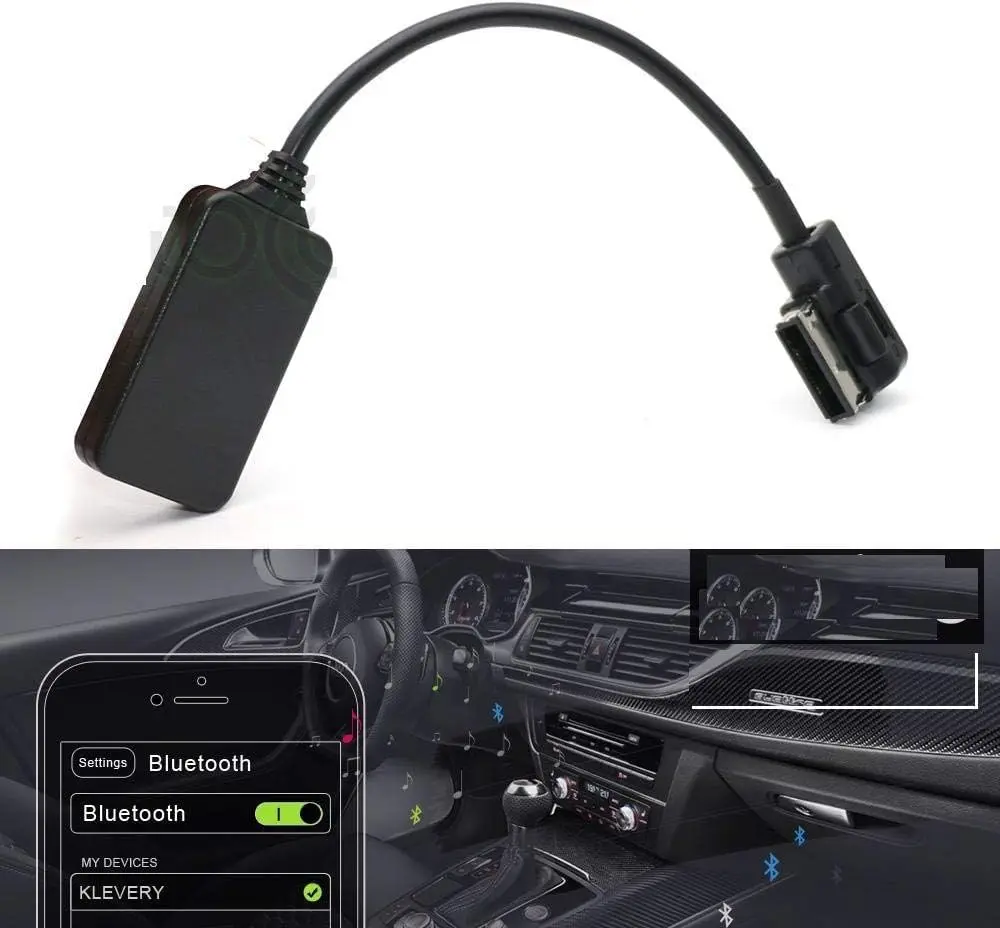 AMI MDI MMI Interface Bluetooth Module, Plug-and-Play Audio Adapter with AUX Receiver Cable for Audi VW MMI 3G Radio Stereo Car Wireless A2DP Audio Input, Plug-And-Play Audio Adapters