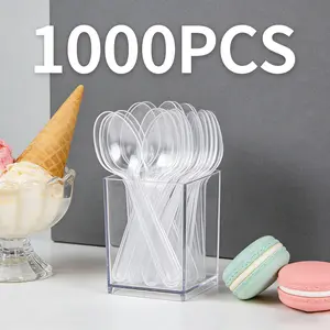Make food sampling easy and clean with these 1000 mini clear taster spoons!Made of sturdy food-safe plastic, 2.95 x 0.79 inch slim design works wonderfully for jelly, ice cream, cake, spices, and appetizers.Disposable convenience