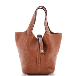 Pre-owned HERMÈS material Bucket Bags Hermes Picotin Lock Bag Clemence PM by Rebag