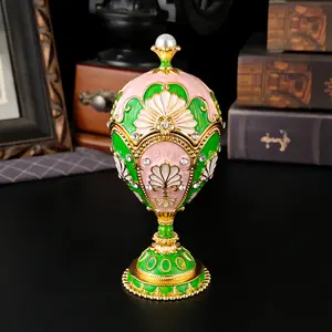 🎁Faberge-Inspired Egg Jewelry Box | Enamel & Pearl Luxury Trinket Case Perfect Valentine's Day Gift