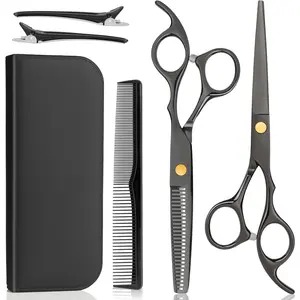 Professional Hair Cutting Scissors Shears Kit - Stainless Steel Hairdressing Scissors for Barber, Salon, and Home Use outdoor Aesthetic Haircare Adjustable Case Comb