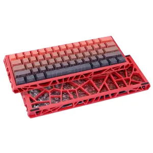 61-key60% Skeleton Mechanical Keyboard, Hot Swappable, RGB Backlit, USB-C Wired Compact Gaming Keyboard