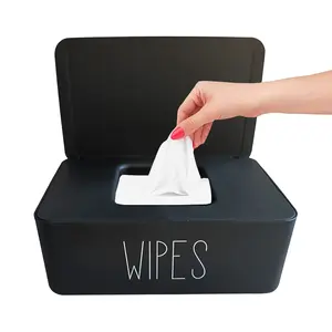 Wipes Dispenser Bathroom Decor,7.28" L * 4.80" W * 2.75" H, Refillable Flushable Wipes Container Holder  Registry Essential