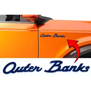 2x Classic Script Outer Banks Emblem Badge Logo for Ford Bronco / Sport SUV 4x4