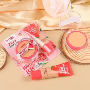 Single Color Compact Powder + Single Color Foundation Liquid, Makeup Essentials, Long-Lasting Coverage, Smooth Finish, Ideal for All Skin Types