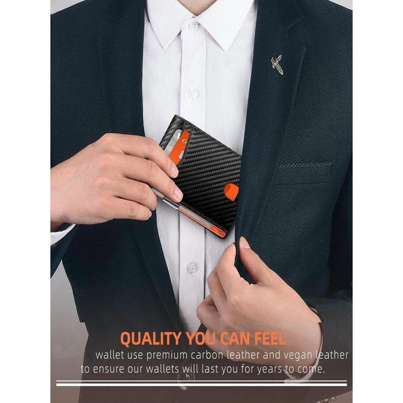 Men’s Slim Carbon Fiber Pattern Bifold Wallet with Money Clip – RFID Blocking Credit Card Holder, Minimalist Thin Pocket Wallet with Multiple Card Slots for Daily Use and Travel Blocking Wallet with Clip Men’s Slim Carbon Fiber Pattern Bifold Wallet with Money Clip – RFID Blocking Credit Card Holder, Minimalist Thin Pocket Wallet with Multiple Card Slots for Daily Use and Travel Blocking Wallet with Clip