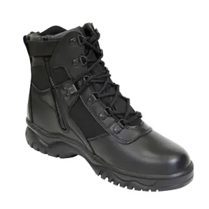 Rothco 6 Inch Blood Pathogen Tactical Boots - Black, Waterproof & Pathogen Protection, Leather/Nylon Upper, ISO Certified, Durable Construction, Moisture-Wicking Lining, Side Zipper, Removable Insole