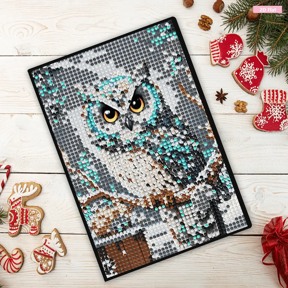 5D DIY Animal Theme Crystal Partial Paste Diamond Painting Notebook Kit - Single-Sided Drill Set with 1 Drill Bag, 1 Notebook, 205.00x145.00x50.00mm, for Adults, Birthday Gift, Journaling, Flat, 1 X Notebook