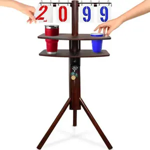 SWOOC Games – Cornhole Score Keeper & Other Yard Games – Weather Resistant – Cornhole Scoreboard With Drink Holder & Bottle Opener & Magnetic Cap Catch – Cornhole Accessories – Corn hole Score Boards - Portable Scoreboard Flip - Outdoor Drink Holder Stake