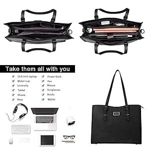 MOSISO Laptop Tote Bag for Women 15–15.6 Inch – Waterproof PU Leather Work Briefcase with Small Pouch, Large Capacity Multi-Compartment Shoulder Handbag, Protective Business Office Bag for Travel, School & Teacher Use MOSISO Laptop Tote Bag for Women 15–15.6 Inch – Waterproof PU Leather Work Briefcase with Small Pouch, Large Capacity Multi-Compartment Shoulder Handbag, Protective Business Office Bag for Travel, School & Teacher Use