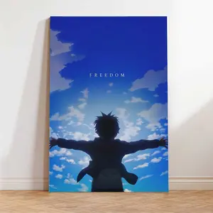 Attack on Titan Eren Freedom Art Print – Embrace the Sky with This Iconic Anime Wall Decor for Room Aesthetic Bedroom Dorm Decor