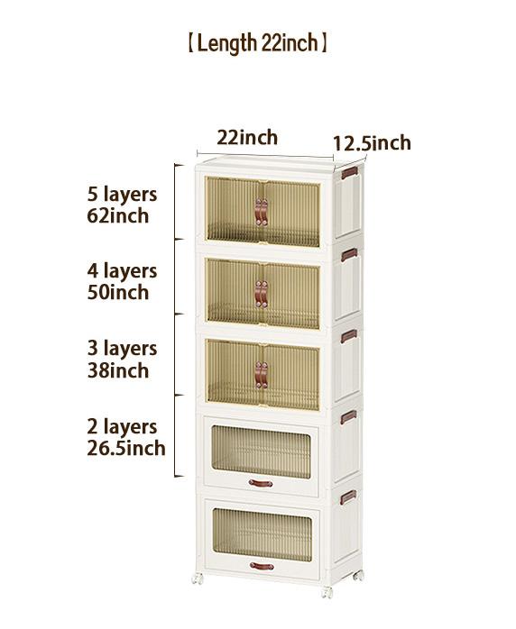 ONAIL Drawer style Super large Foldable Storage Box with Lid, Stackable Household Storage Holders with Wheels Home Decor Organiser Durable Plastic