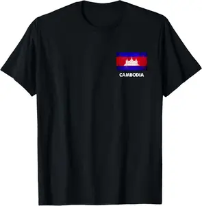 100%cotton Cambodia Flag Shirt | Cambodian T-Shirt