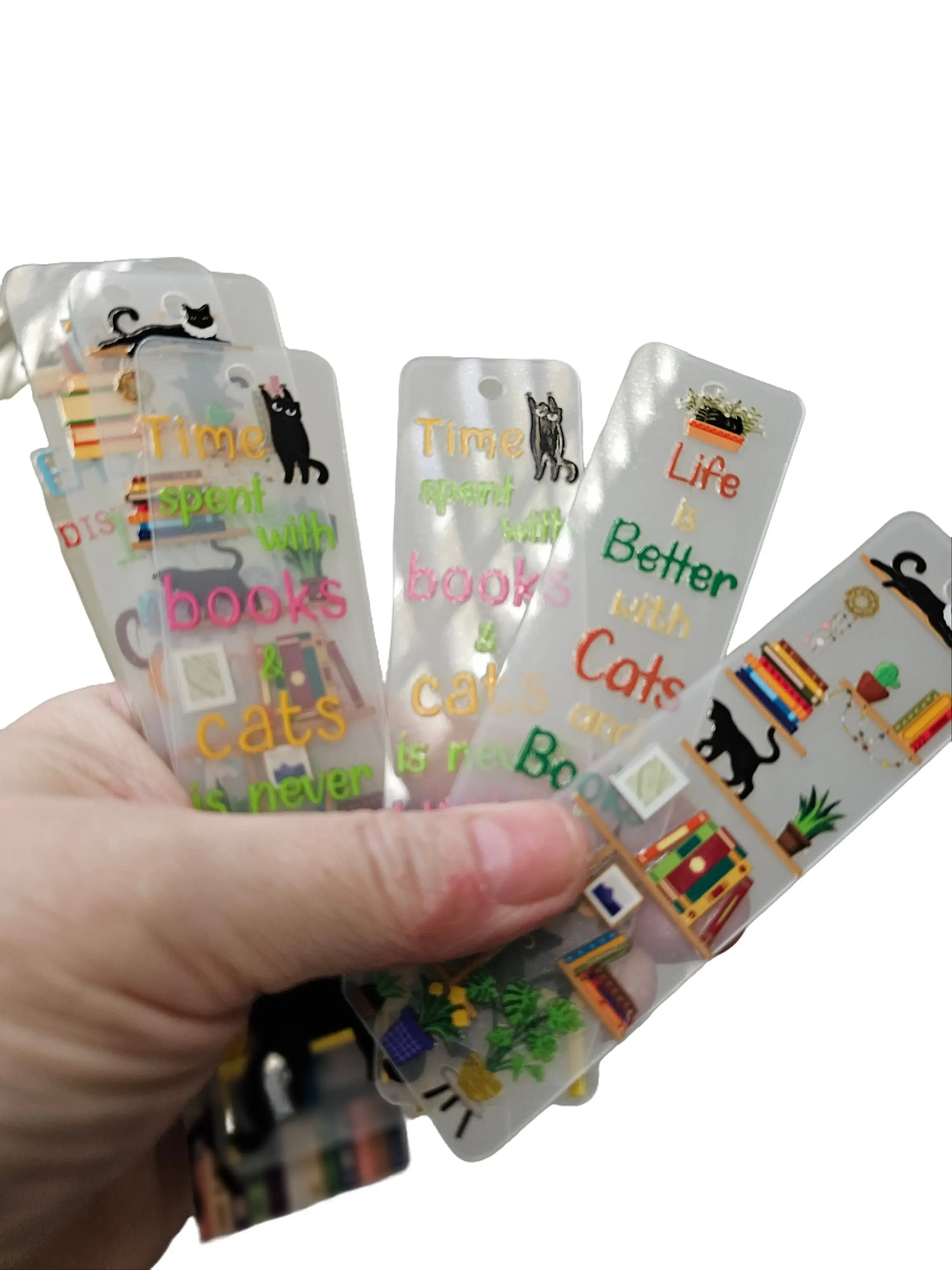 Bookshelf Bookmarks with black cats