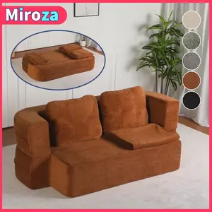 【Miroza】Folding Sofa Bed with a Blanket, Convertible Multi-Functional Sleeper Chair Couch Bed, 2 Throw Pillows with Back Support, Comfortable Floor Sofa for Adults and Kids,Boneless Couch, Loft Bed, Suitable for Living Room and Bedroom