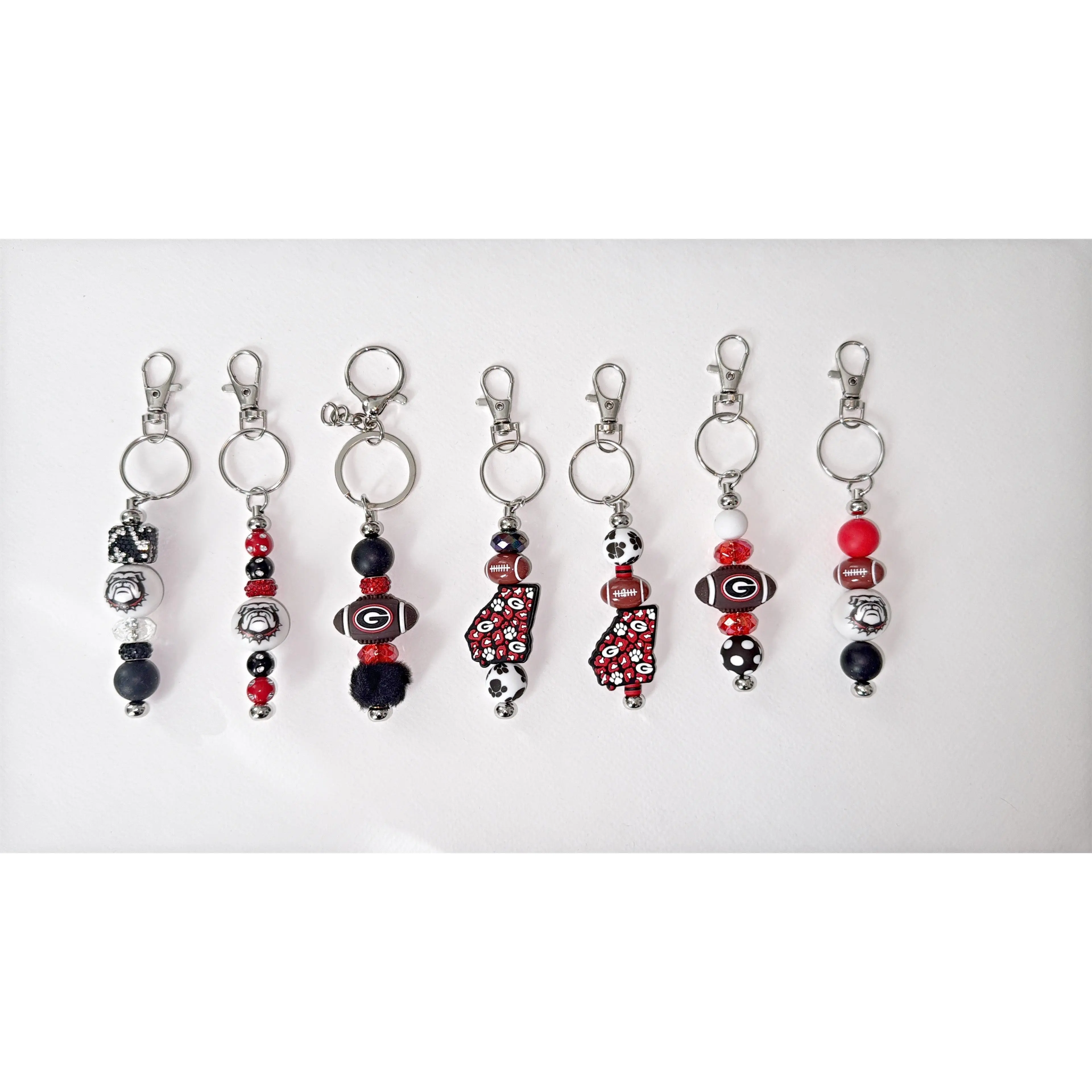 University of Georgia silicone bead keychain/ bag charm