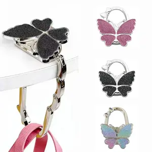 Butterfly Foldable Handbag Hanger,Folding Purse Table Hook Holder,Foldable Purse Hook,Purse Holder Stand for Table Hangable