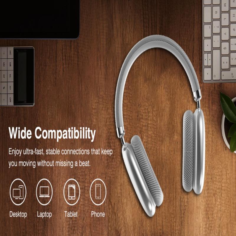 Wireless Over Ear Headphones,Noise Canceling Bluetooth Headphones with Microphone 48H Playtime HiFi Stereo Lightweight Soft Earpads Headset Deep Bass Android iOS Compatibility for Home Travel Office