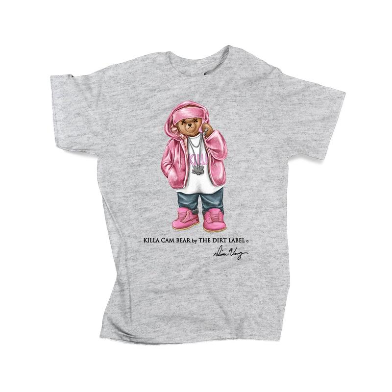 Women's Grey Bear Graphic Fitted Cropped Cap Sleeve Backless Crew Neck Basic Tshirt - Soft Cotton, Lightweight, Boho Cute, Heat Transfer, All-Seasons OL Casual Top (Limited Edition for Valentine's Day)