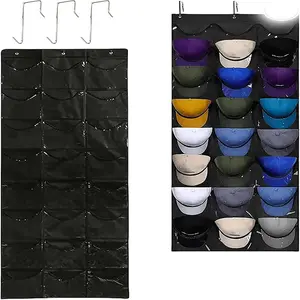 24-Compartment Hat Storage Bag, Baseball Cap Organizer, Durable Scratch Free Storage Organizer, Multi-Functional Door Back Hanging Bag, Space-Saving Closet Accessory