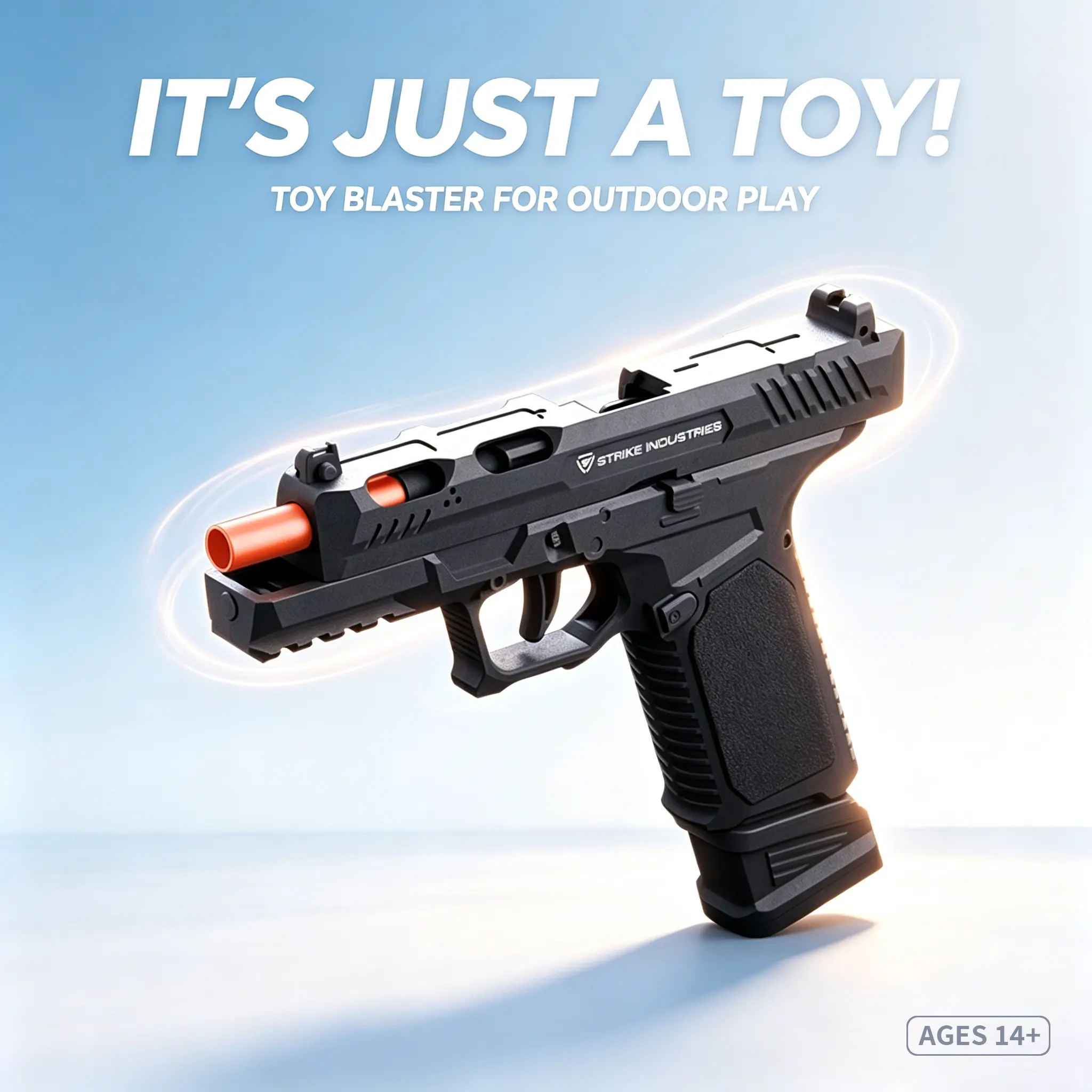 Soft Foam Dart Blaster Pistol, Manual Pull Back Tactical Toy Gun, Safe Foam Bullet Shooting Game Toy, Customizable Outdoor Backyard Shooting Battle Play Toy, Perfect Birthday Gift Present for Kids Teens Boys Ages 14+, Toy Only Not Real Weapon
