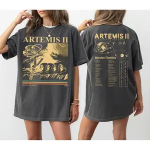 Comfort Colors Artemis 2 Around The Moon Vintage Shirt, Nasa Mission For All Humanity T Shirt, Mission Timeline Graphic Tee, Retro Sci Fi Science Top , Unisex Fitted Short Sleeve Tee, Classic Streetwear