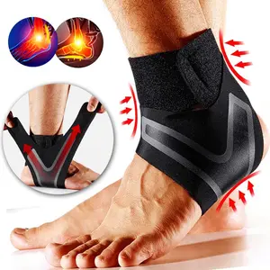 1 Pair Sports Ankle Brace Support Compression Sleeve Foot Wrap Fasciitis Pain Relief Elastic Sprain Foot Sleeve for Men and Women