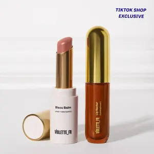 VIOLETTE_FR Neutrals Lip Duo - Bisou Balm Sheer Matte Lipstick + Lip Nectar Hydrating Lip Stain