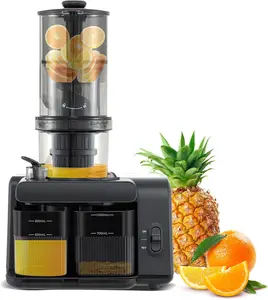COSTWAY Cold Press Juicer, Slow Masticating Juicer w/ 5.3 Inch Large Feed Chute, Juice Extractor w/Reverse Button & Cleaning Brush, Easy to Clean, Juicer Machine for Whole Vegetables & Fruits