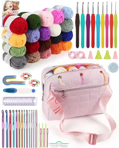 Crochet Kit for Beginners Adults, Complete Yarn Kit Including 1093 Yards Crochet Yarns, Crochet Hooks Set, Detailed Instructions, Learn to Crochet Kits for Beginners Professionals