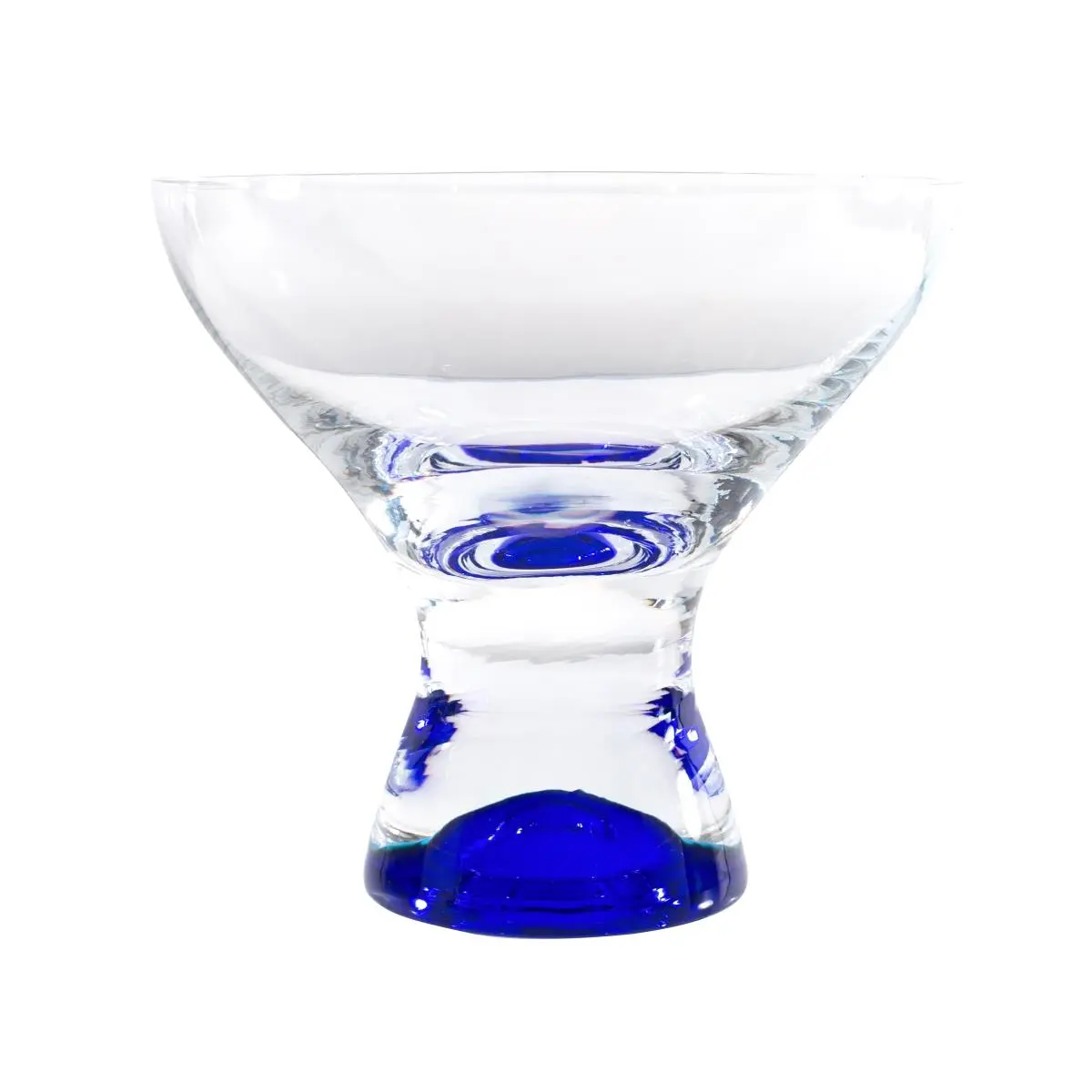 212 MAIN Stylish 330ml Lead-Free Martini & Dessert Glasses, Clear & Blue Samba Colors, Hand Washed - Set of 6, Lead-Free Glass