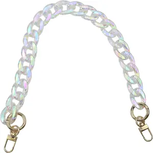 Chunky  Purse Strap Bag Chain Handle Purse Chain Replacement for Handbag Purse  Bag (Colorful Transparent,17.7")