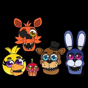 FNAF Fazgang Chibi Crayon Head Decorative Waterproof Vinyl Stickers