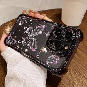 This dreamy butterfly pattern phone case adopts a square airbag shockproof structure and is made of soft TPU material, which effectively protects your phone from drops and impacts. It is compatible with iPhone 17/17 Air/17 Pro/17 Pro Max/16 Plus/16/15 Pro