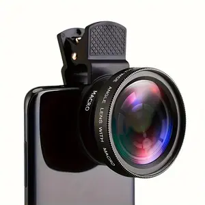 0.45X Phone Camera Lens, 2-in-1 Detachable Wide Angle & Macro, Portable Split Design Mobile Lens for All Smartphones