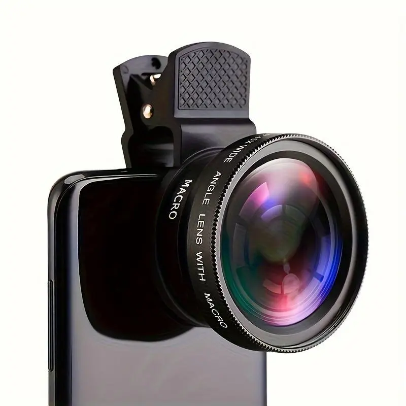 0.45X Phone Camera Lens, 2-in-1 Detachable Wide Angle & Macro, Portable Split Design Mobile Lens for All Smartphones, Smartphone Camera Accessories, Cell Phone Accessories