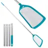 Professional Swimming Pool 6-Foot Leaf Skimmer Net with 5 Aluminum Pole Sections - Ultra Fine Mesh Netting, Skim the Finest Debris