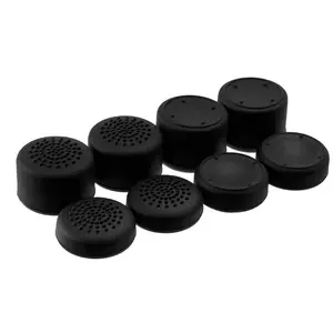 Summervibes humb Grips (8pc) for PS5,PS4,Xbox 360,Switch pro,Switch2  Xbox One (Series X, S) & Steamdeck – Sweat Free 100% Silicone Precision Raised Antislip Rubber Thumb Grip Analog Stick Grips for Xbox One Controller (8 Grips) Black