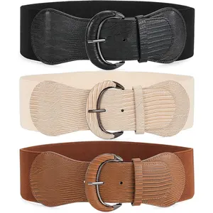 3 Pack Women Wide Elastic Waist Belt, for waist size 31 in-36 in, Vintage Stretchy Belt Waistband for Ladies Dresses,Textiles & Soft Furnishings
