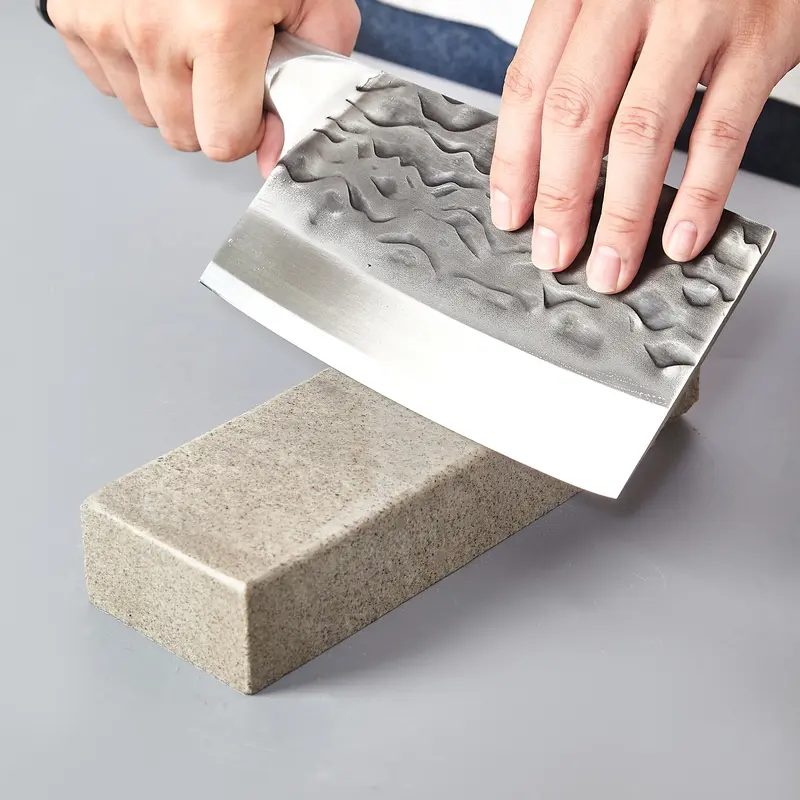 Durable Natural White Rough Corundum-Infused 800 Grit Kitchen Knife Sharpener Stone - 1 Piece Kitchenware, No Battery, No Magnets, Minor Marks Ok, Slight Cosmetic Imperfections, Minor Natural Texture Variations, for Knife Repair