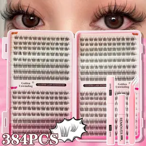 C Curl DIY False Eyelash Kit, Beginner Friendly, Includes Glue, Remover, Tweezers, High Capacity, Thick Dense Lashes, Perfect for Daily Use