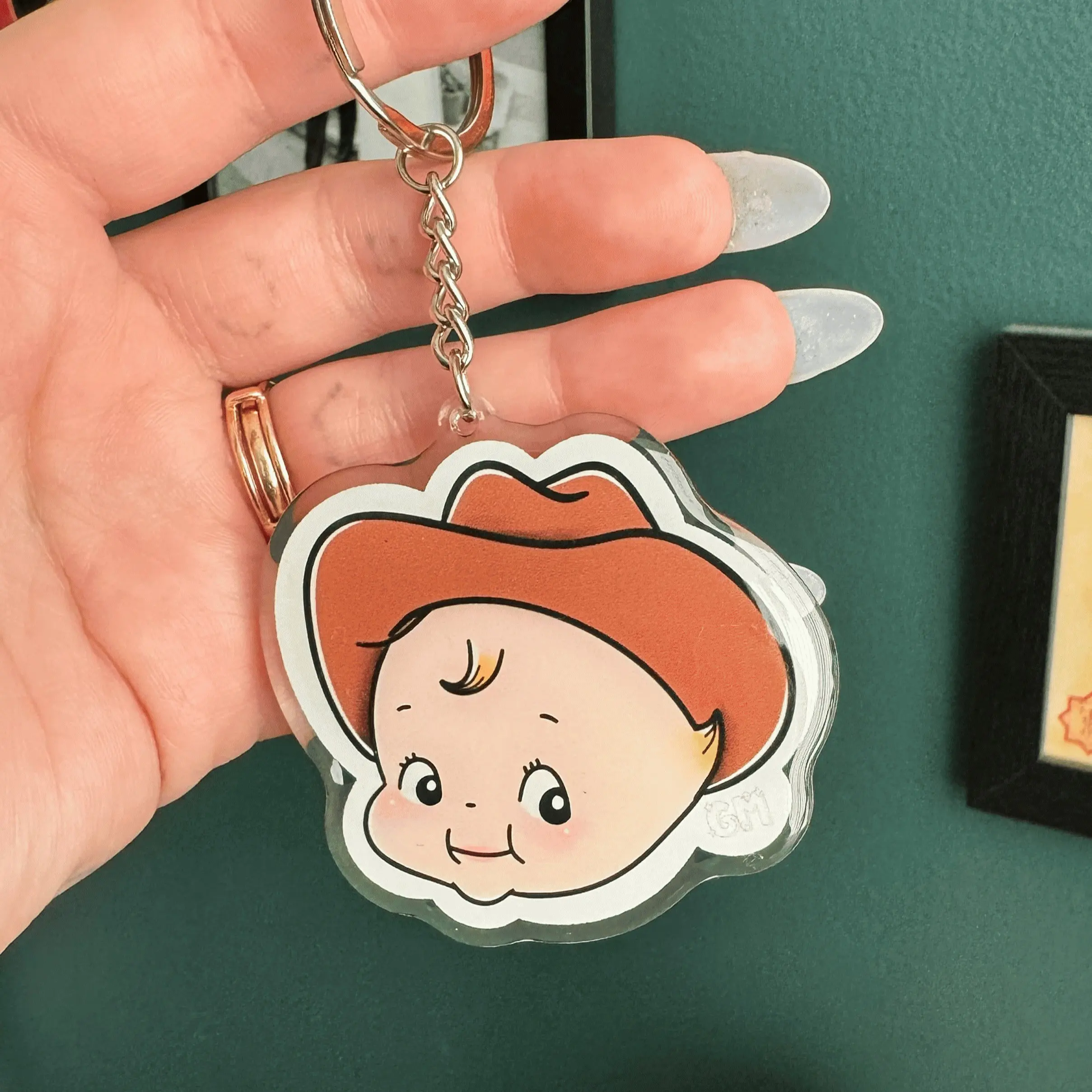 Kewpie Cute Acrylic Keychain, Kewpie Keychains, Cowboy, Kewpie Clown, Kewpie Cowboy Cute Keycharms, Kawaii Kewpie Lovers Gift, Keychain Accessories