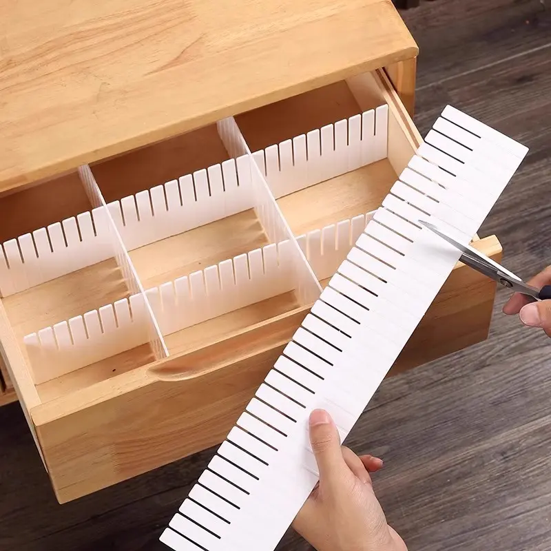 Adjustable Drawer Dividers Organizer, Cuttable DIY Drawer Divider Strips for Clothes Closet Kitchen Office