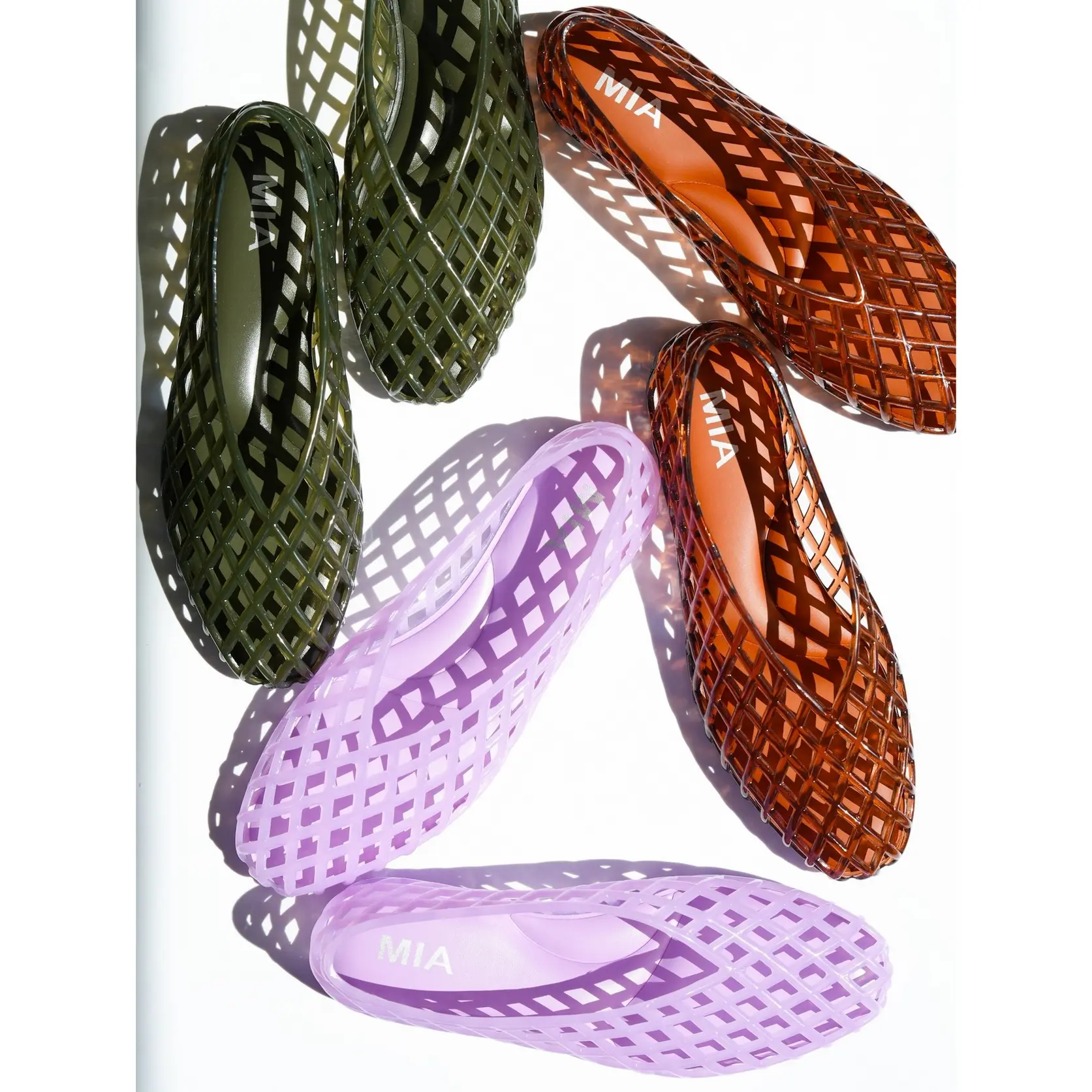 MIA Jelly Cage Slip On Flat Shoes